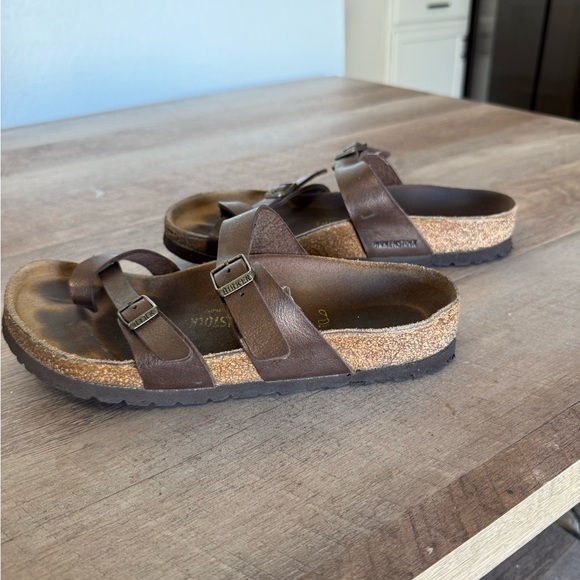 Birkenstock Dark Brown Mayari Leather Sandals - Picture 2 of 4